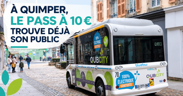 Navette électrique QUB City dans le centre-ville de Quimper